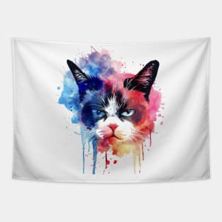 Cat Water Color Pop Art Design for Cat Lover Tapestry