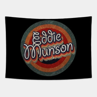 Retro Color Typography Faded Style Eddie Munson Tapestry