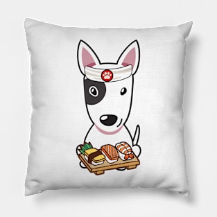 Sushi Chef Bull Terrier Pillow