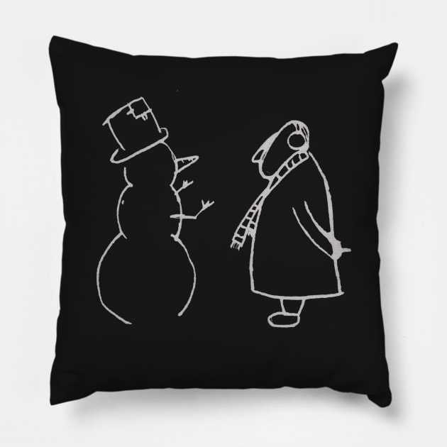 ShopBollocks snow man Pillow by Bollocks