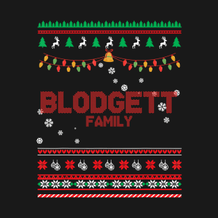 Blodgett Family Christmas, Name Xmas , Merry Christmas, Name , Birthday, Middle name T-Shirt