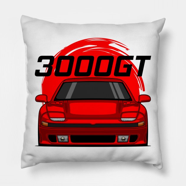 Front Red 3000GT 1990 1993 Pillow by GoldenTuners