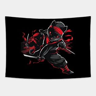 Cat Ninja Secrets Tapestry