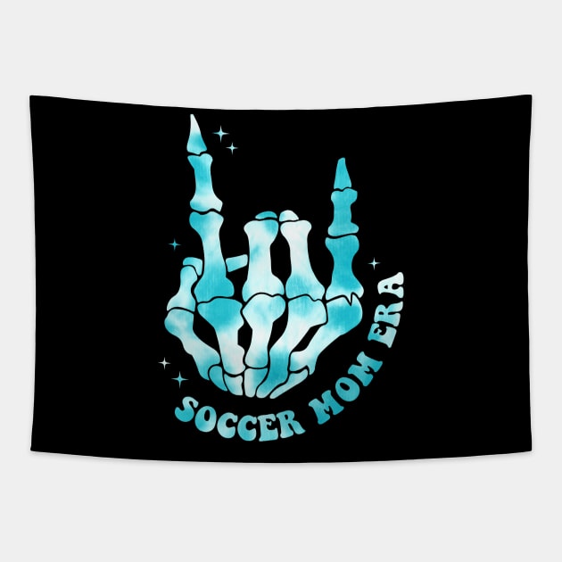 In My Soccer Mom Era Retro Groovy Soccer Mama Sports Parent Tapestry by Nisrine