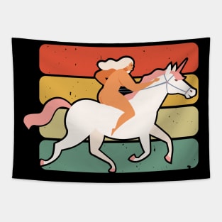 Cowgirl Riding Horse, Vintage Design Tapestry