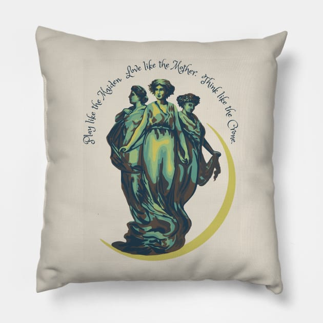 Maiden, Mother, Crone Pillow by Slightly Unhinged
