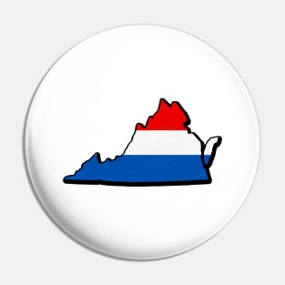 Red, White, and Blue Virginia Outline Pin