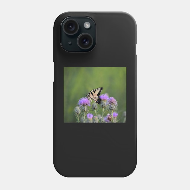 Yellow Swallowtail on Thistle 2 Phone Case by ToniaDelozier