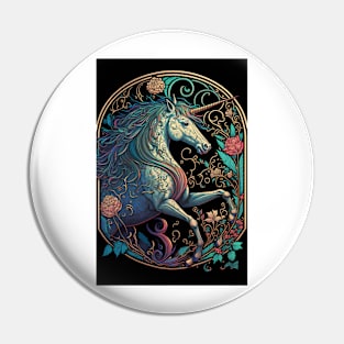 Art Nouveau Unicorn Pin