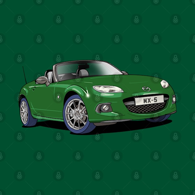 Green Miata Mazda MX-5 Mk. 3 car by Webazoot