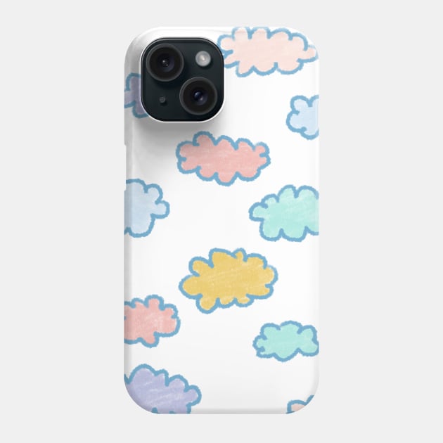 Soft Light Pastels Fluffy Clouds Background Aesthetic Style Phone Case by Teeworthy Designs