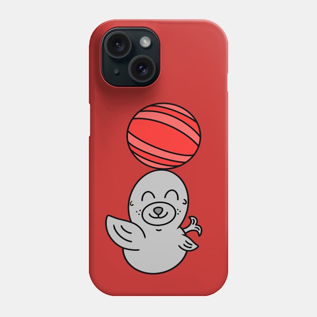 Cute baby sea lion with ball Phone Case by Andrew Hau