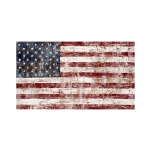 Rustic American Flag Sticker T-Shirt