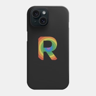 Retro Rainbow 'R' Sticker Phone Case