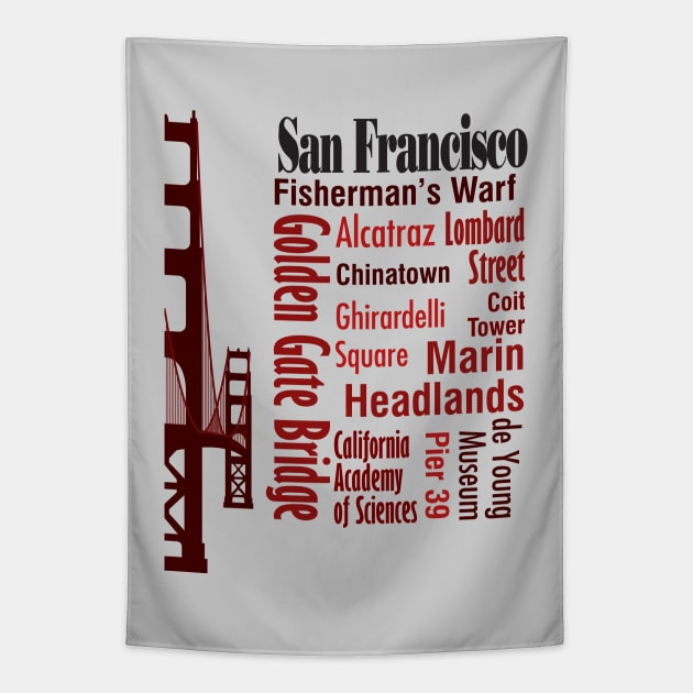 Sights of San Francisco Tapestry by photokapi