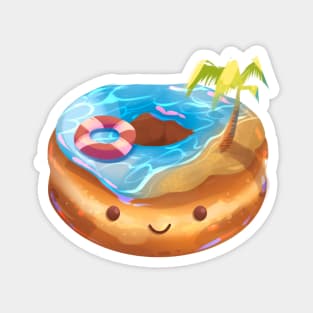 Happy Beach Donut Magnet