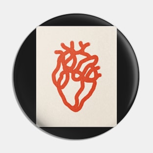 Red heart, Line art Pin