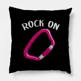 Rock on pink distressed Pillow