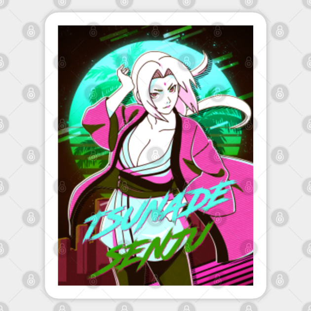 Tsunade Naruto Anime 80s Vaporwave Naruto Shippuden Sticker Teepublic Au