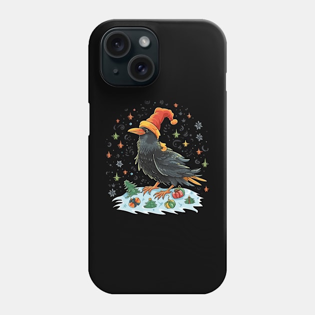 Crow Christmas Phone Case by JH Mart