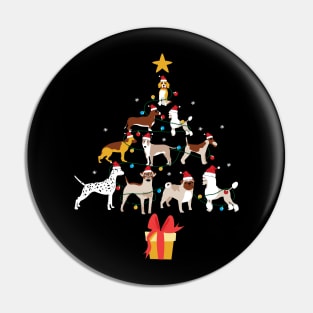 Merry Dogmas Dog Christmas Tree Christmas Tree Made of Dogs Dog Lover Christmas Gift Pin