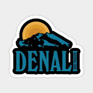 Alaska Denali National Mount Park Retro Vintage Design Gift Magnet