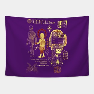 Meta Curse (yellow) Tapestry