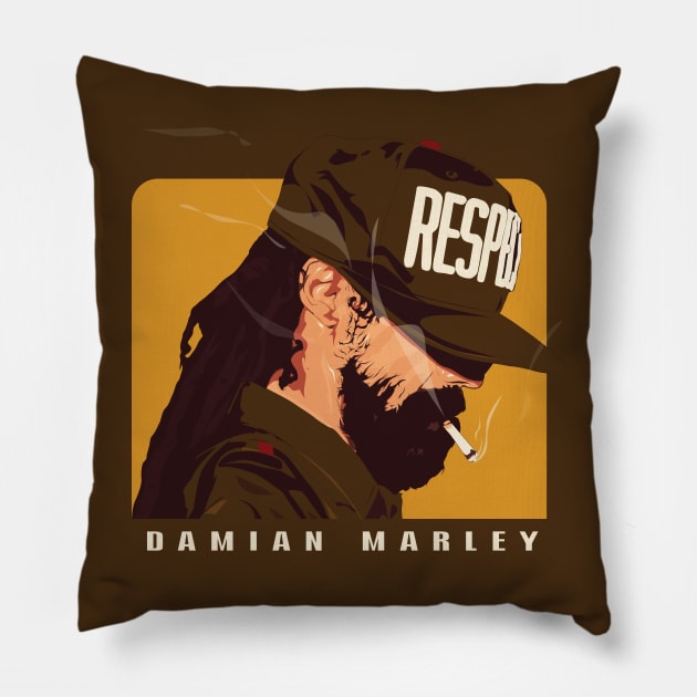 Damian Marley Pillow by JhomArtStore