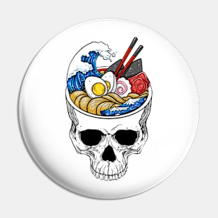 Kawaii Japanese Anime Skeleton Ramen Halloween Pin