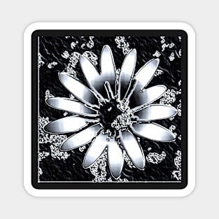 Black metallic flower Magnet