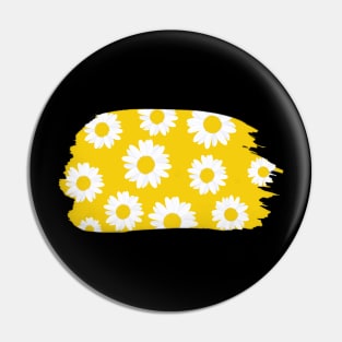 Daisy Minimal Yellow Background & White Petals Cute Blossom Pin