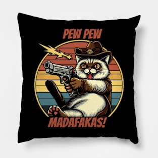 Pew Pew Madafakas Cat Pillow