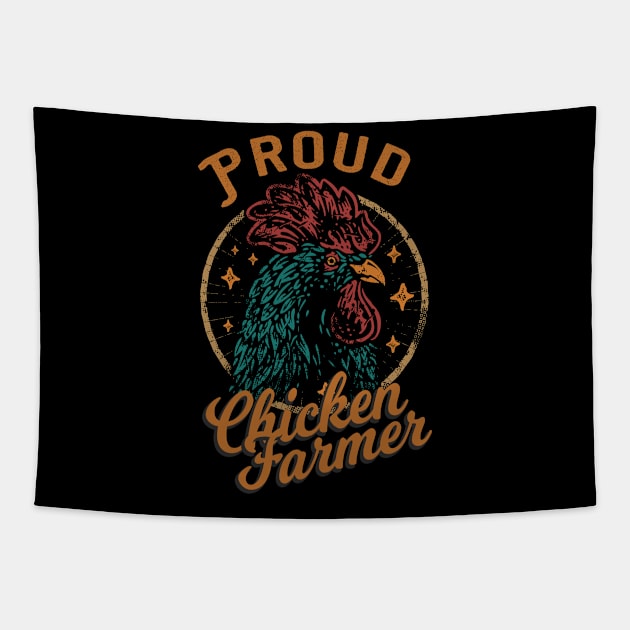 Proud Chicken Farmer Tapestry by Foxxy Merch