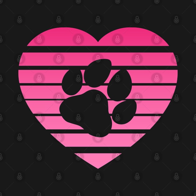 Dog Paw Heart Valentine - Pink Gradient by skauff