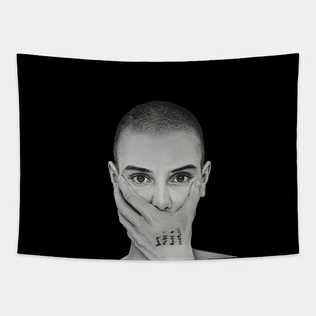 Sinéad O'Connor,Pencil Style Tapestry by trippy illusion