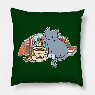 Thoughtful Whiskers - Cat Mews and Espresso Moments Pillow