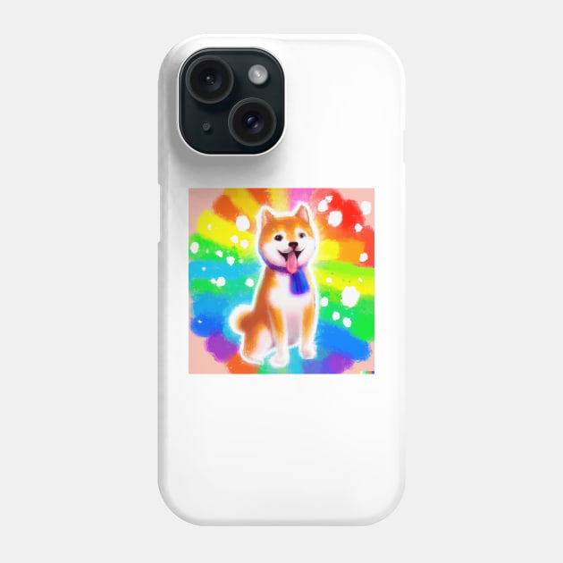 Rainbow Shiba Inu Phone Case by GenerativeCreations