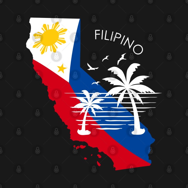 California Philippine Filipino Flag by Filipino