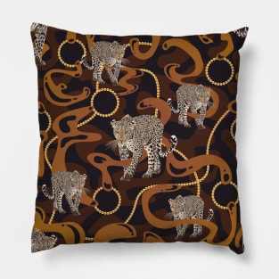 Leopards with gold beads Pillow