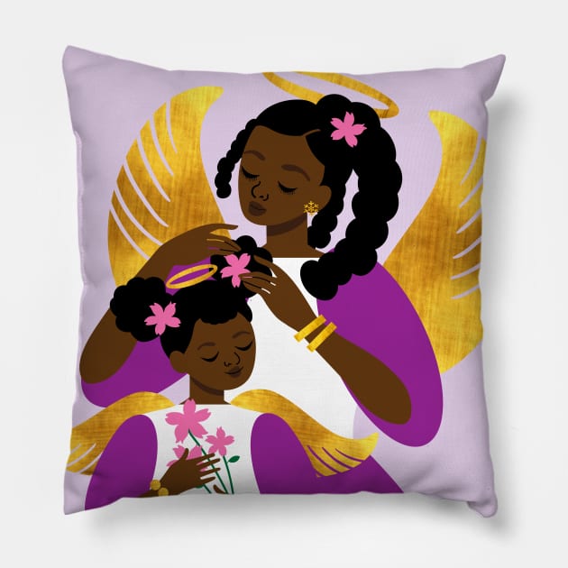 Flower Angels Pillow by tabithabianca