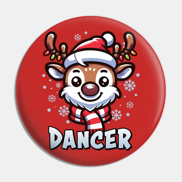 Santa’s Reindeer Dancer Xmas Group Costume Pin by Graphic Duster