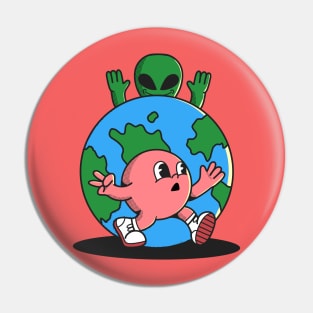 Alien Character Cartoon Pin