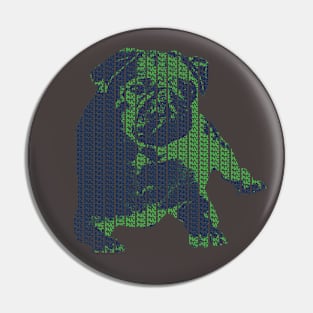 The cute little Pug - Typography Artwork Pin