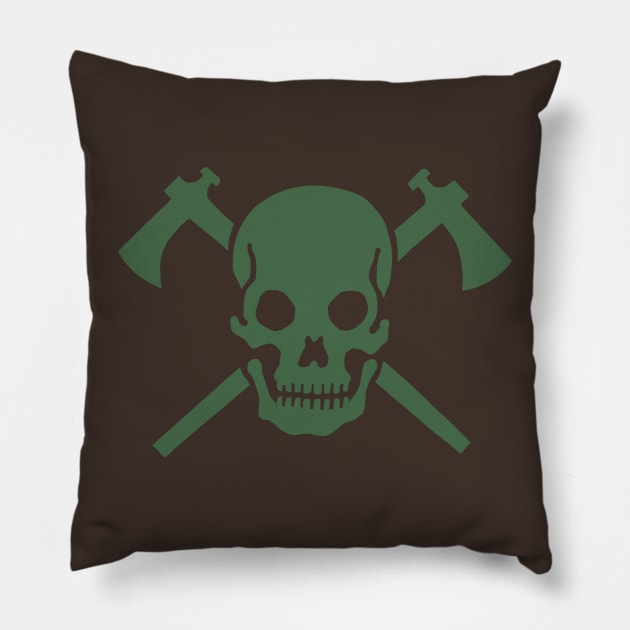 Skull Tomahawk Pillow by Art from the Blue Room