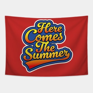 Here Comes the Summer logo Tapestry