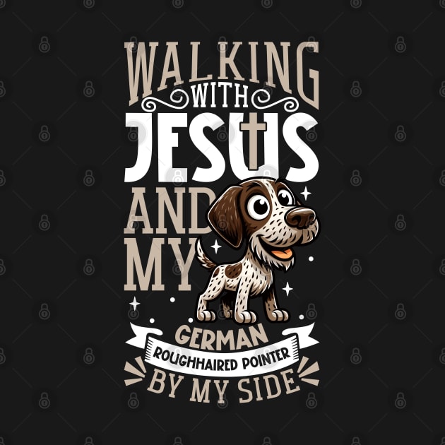 Jesus and dog - German Roughhaired Pointer by Modern Medieval Design