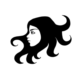 Illustration of a girl with black hair T-Shirt