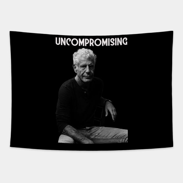 Uncompromising life of ANTHONY BOURDAIN Tapestry by HellraiserDesigns