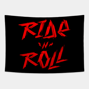 Ride ’n’ Roll Cyberpunk Cycling Graphic - Red Tapestry