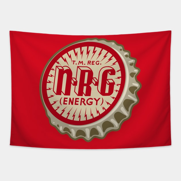 Vintage NRG Energy Soda Bottlecap Tapestry by StudioPM71